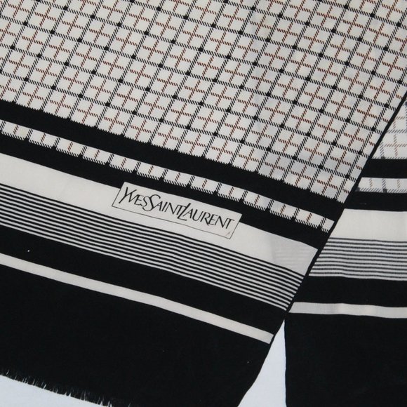 Vintage 80s YSL Shirt + (x2) Silk Scarfs - Picture 12 of 13